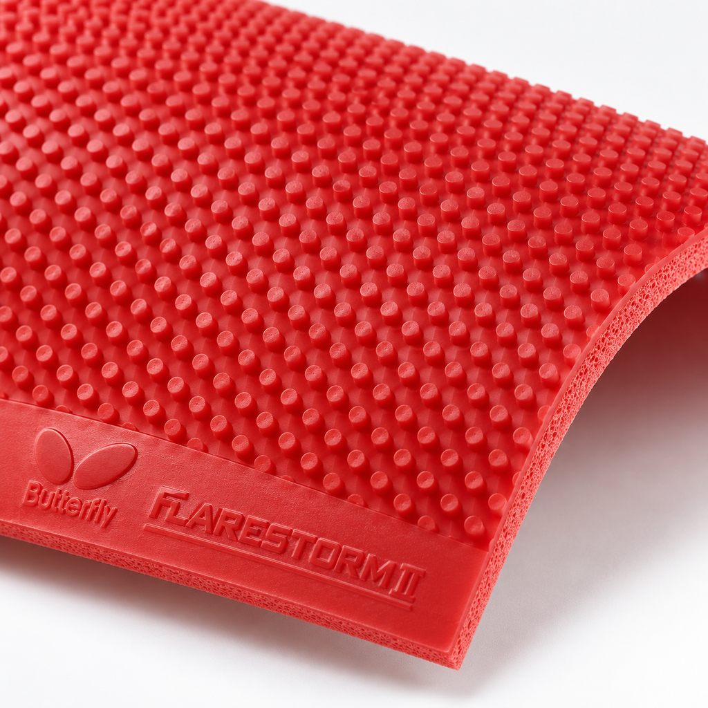 Butterfly Flarestorm II Short-Pips Table Tennis Rubber – Red