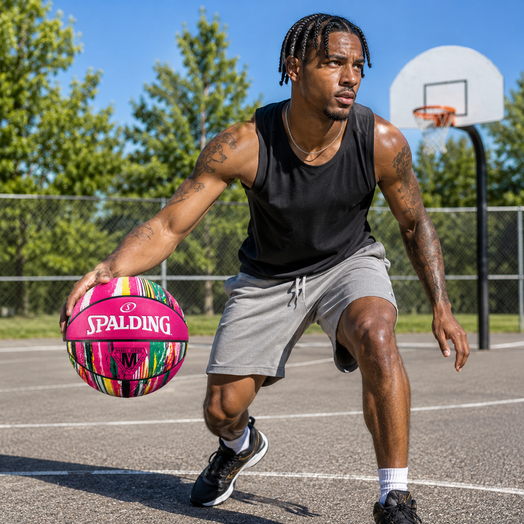 Spalding Marble Series Basketball – Pink Multi