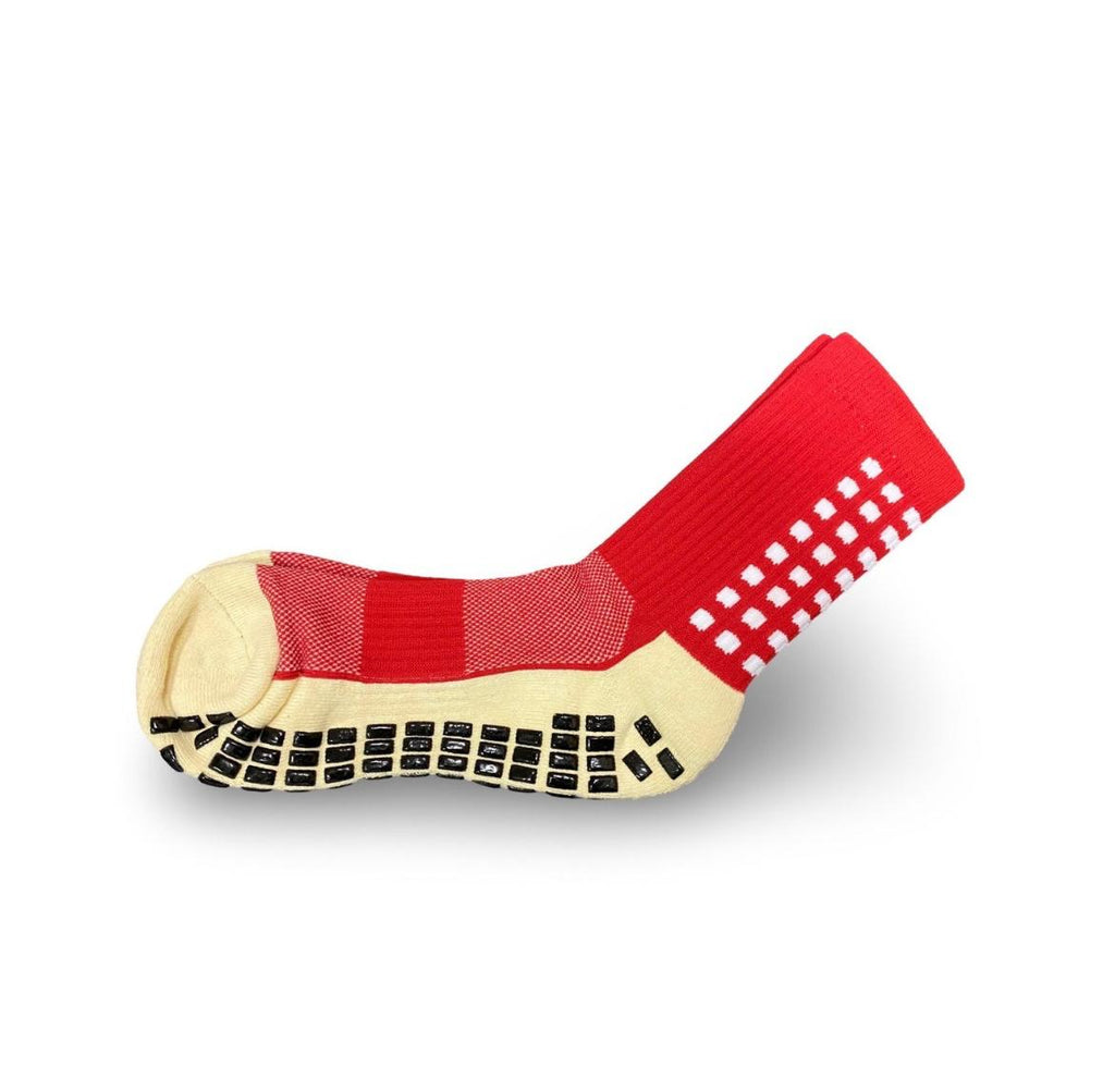 Adult Non-Slip Grip Socks - Red